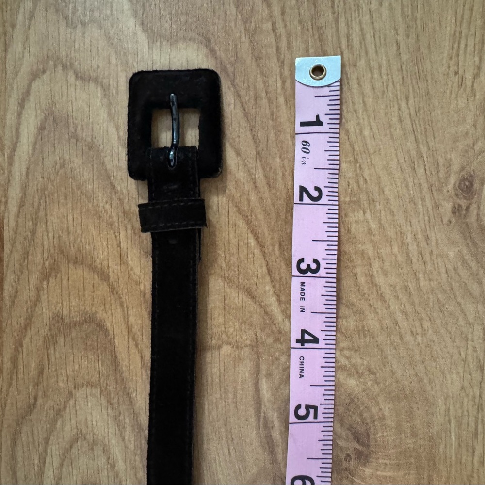 Yves Saint Laurent Chocolate Brown Suede Belt with suede Buckle